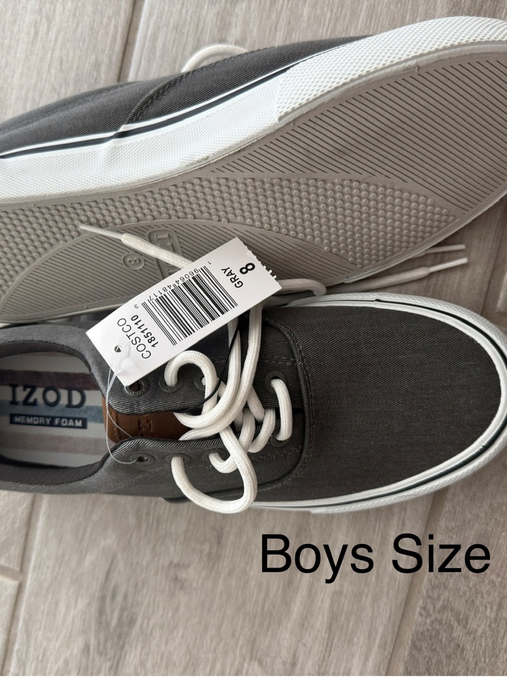 Izod Gray Canvas Low-Top Sneakers with White Laces